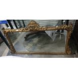 Gilt overmantel mirror with moulded gilt-effect frame