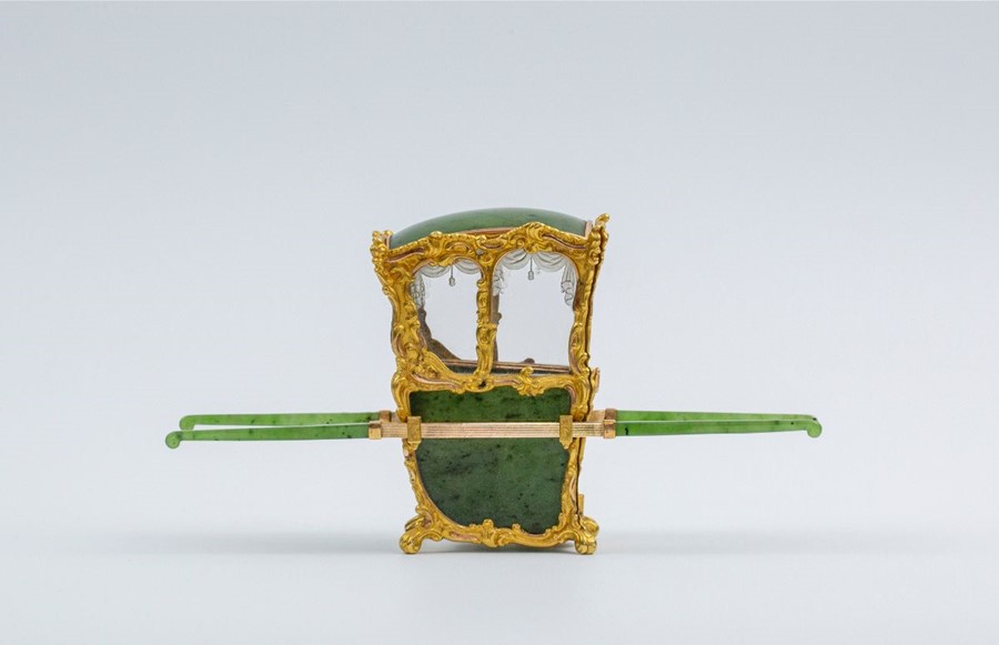 Please note:-  Fabergé nephrite, rock crystal, mother-of-pearl and vari-colour gold miniature - Image 12 of 74