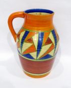 Clarice Cliff 'Bizarre' Ware lotus shaped jug, circa 1930, printed gilt and impressed marks, painted