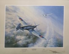 After Jim Mitchell  Set of eight assorted limited edition prints featuring WWII fighter planes,