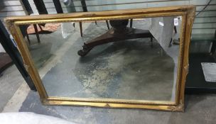 Rectangular wall mirror with gilt frame