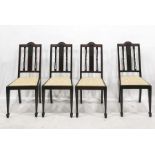 Set of four early 20th century mahogany dining chairs