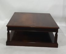 Twentieth century mahogany square two tier coffee table 102 x 42 cms