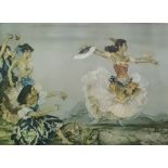 After Sir William Russell Flint  Colour print  Flamenco dancer, signed in pencil lower right