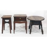 Stag Minstrel mahogany side table, stool and an oak coffee table (3)