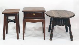 Stag Minstrel mahogany side table, stool and an oak coffee table (3)