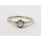 18ct white gold solitaire diamond ring, claw set stone 0.15ct approx  Condition ReportThe weight