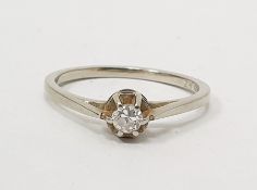 18ct white gold solitaire diamond ring, claw set stone 0.15ct approx  Condition ReportThe weight