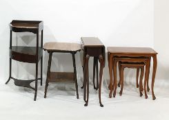 WITHDRAWN 19th century rosewood two tier occasional table, the square top with canted corners and