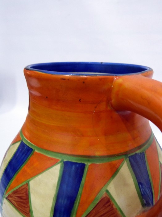 Clarice Cliff 'Bizarre' Ware lotus shaped jug, circa 1930, printed gilt and impressed marks, painted - Image 2 of 3