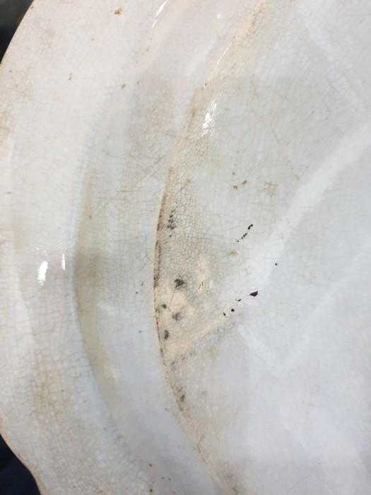 Staffordshire pottery blue and white transfer-printed oval serving dish printed with 'The Beemaster' - Image 5 of 6