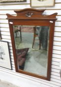 Walnut framed rectangular mirror