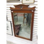 Walnut framed rectangular mirror