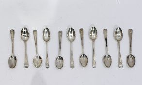 Set of 12 Georgian Chester assay silver teaspoons, wriggle cut and monogram engraved (12)