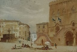 Bearne (19th century)  Pair watercolours Continental scenes (2)