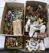 Assorted lot of Wade Whimsies and Whimsie style figures, miniature models of animals, Goss china,