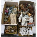 Assorted lot of Wade Whimsies and Whimsie style figures, miniature models of animals, Goss china,