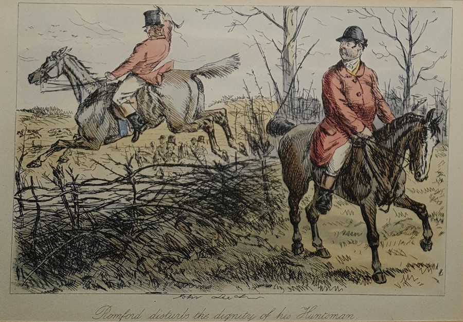 Set of 6 hand-coloured engravings after John Leech, and 3 others Appleton Hall print, James Kay ( - Image 2 of 2