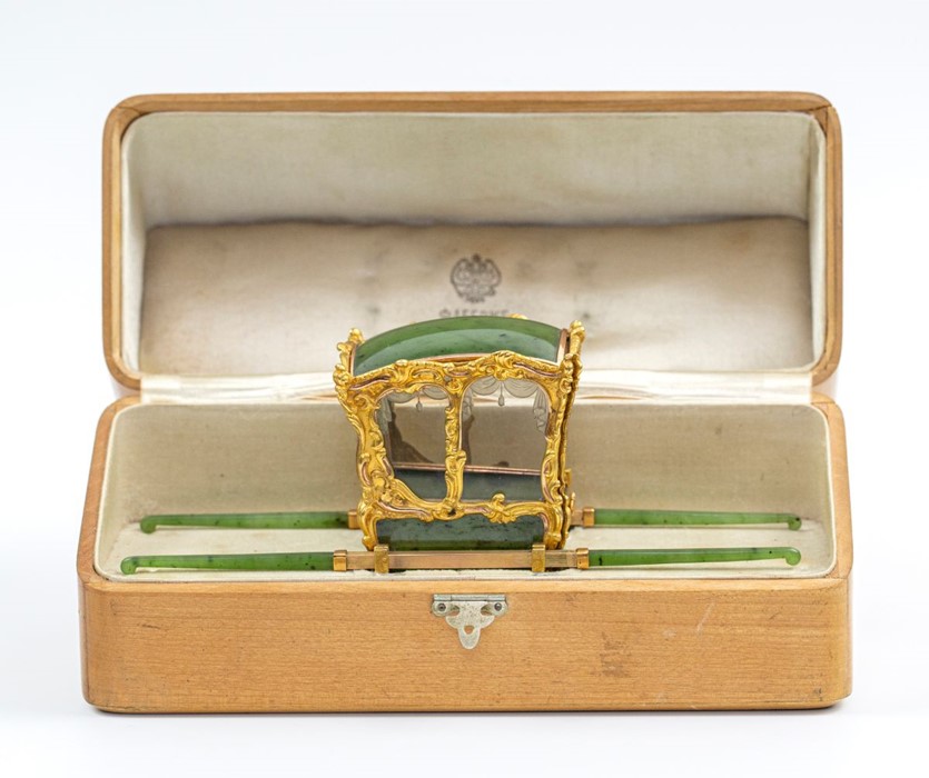 Please note:-  Fabergé nephrite, rock crystal, mother-of-pearl and vari-colour gold miniature - Image 25 of 74