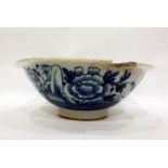 Early Chinese blue and white porcelain bowl, flora