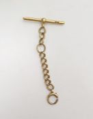 18ct gold T-bar chain link with clasp, 13.5g