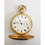 An Elgin gold plated pocket watch, key winding