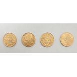 Four 1935 Swiss 20 Franc gold coins (4)