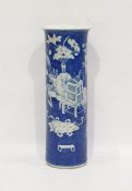 Chinese porcelain blue and white sleeve vase, 19th century, blue four-character mark, painted with