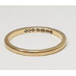 Fine 22ct gold wedding band with engraved decoration (worn), 2g approxCondition ReportThe ring