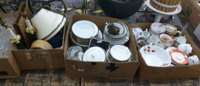 WITHDRAWN Three boxes of mainly ceramics including part service from Boots the Chemist 'Hanover