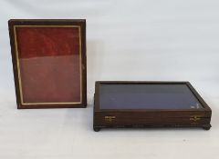 Various modern hinged and glazed cabinets, medals, portrait miniatures, together with a glazed