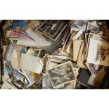 One suitcase of assorted mixed postcards, various subjects,