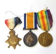 WWI 1914-15 Star, War medal and Victory medal named to "2282. PTE. W.G. HARRIS. GLOUC R.