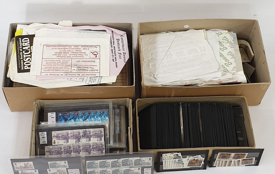 Box of GB used on about 50 stock cards including high value castles and three boxes of miscellaneous - Image 2 of 2