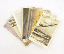 Two boxes of assorted postcards to include mixed transport and aircraft, to include shipping and