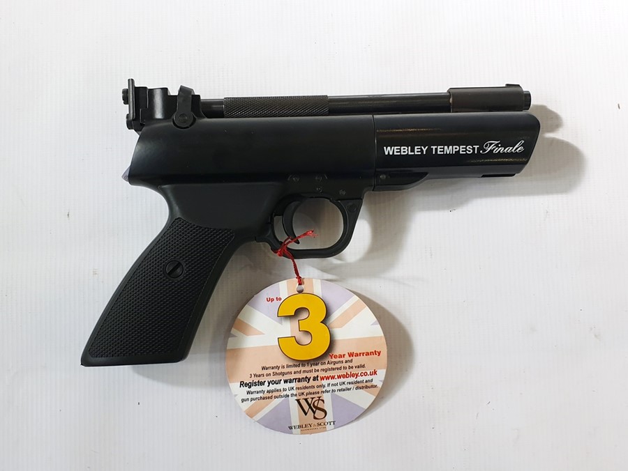 A Webley Tempest Finale air pistol with tag