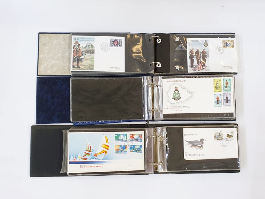 Box of miscellaneous albums, stock books, stamps and First Day Covers