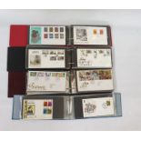 Crate of cover albums of First Day Covers and PHQ cards, mainly GB and two stock books of modern