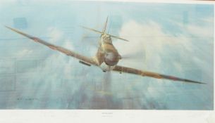 After Gerald Coulson ' Spitfire Magic' colour print, signed by six WWII Spitfire pilots, two of whom