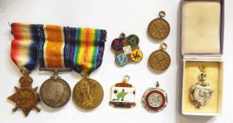 WWI 1914-15 Star. War medal and Victory medal named to "2061.PTE.A.J. WILLS. OXF and BUCKS. L.I."