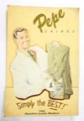 Advertisings shop display for Pepe chinos, "Simply the best! Squadron leader Bradwin" with a