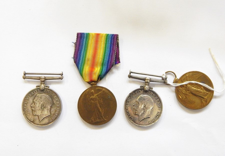 WWI War and Victory medals named to " A-205275. PTE. C. W. BENNELL. K. RIF. C ", WWI War medal named