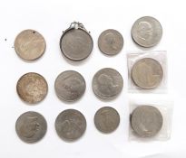 Quantity of crowns, SS Great Britain medallion and other coinage