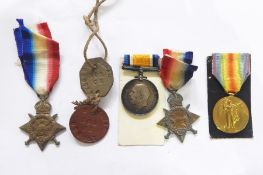 WWI War medal and Victory medal named to " 174652. S. SJT. R. F. FRUIN. R. A. " 1914-15, Star