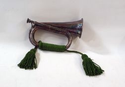 World War Hawkes and Sons silver plated bugle dated 1915, 107th Provincial Battalion