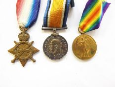 WWI 1914-15 Star, War medal and Victory medal named " 18928. PTE. W. BURROWS. GLOUC. R."