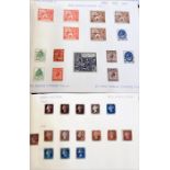 Maroon album of GB stamps with some classic examples, incl. four 1d black, some 2d blue, 1d red