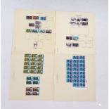 Many album leaves in protectors with stamps of a variety of countries and sheets of GB