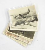 Three boxes of assorted postcards to include mainly military aircraft and aviation, also to
