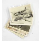 Three boxes of assorted postcards to include mainly military aircraft and aviation, also to